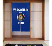 WHJSSF Wisconsin - Tenda divisoria per porta, con stampa bandiera dello Stato, protezione della privacy, adatta per cucina, bagno, stanza, 86,4 x 142,2 cm