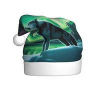 WHJSSF Wolves Howl in the Northern Lights Pattern Cappello di Natale per adulti accessorio di qualità morbido, leggero e soffice