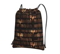 WHJSSF Zaino con cerniera e coulisse con stampa della biblioteca, leggero e pieghevole, per viaggi, yoga, escursionismo e oggetti essenziali quotidiani