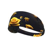 WHJWXC Bella rosa gialla stampa elastico esercizio fascia per la testa, fascia per uomini e donne, fascia per capelli per yoga fitness