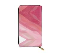 WHJWXC Portafoglio in pelle 19 x 10,5 cm, elegante e resistente portafoglio da donna con scomparti multipli e design con cerniera, stampa rosa sfumata, nero, taglia unica, Nero , Taglia unica