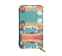 WHJWXC Portafoglio in pelle da 19 x 10,5 cm, elegante e resistente, da donna, con scomparti multipli e design con cerniera, stampa con scritta "You Make Me Happy" per camper, colore nero, taglia