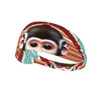 WHJWXC The Silent Monkey Printing Elastic Esercizio Fascia per la testa, fascia per uomini e donne, fascia per capelli per yoga fitness