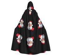 WHJWZY Babbo Natale che soddisfa il suo desiderio Modello aldult Halloween mantello con cappuccio per uomini e donne utilizzato per feste ballo