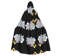 WHJWZY Bolla che si nasconde tra le nuvole Modello aldult Halloween Mantello con cappuccio per uomini e donne utilizzato per feste ballo