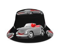WHJWZY Cappello da pescatore con immagine di una piccola auto che persegue la luce dell'amore, per uomini e donne, copricapo protettivo per viaggi e attività all'aperto, nero