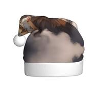 WHJWZY Cappello natalizio per adulti, accessorio festivo, Halloween, cerimonie annuali, feste di festa, agnello con leone sulle nuvole, stampe