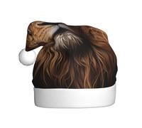 WHJWZY Cappello natalizio per adulti, accessorio festivo, Halloween, cerimonie annuali, feste di festa, stampa dello sguardo del leone