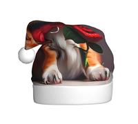 WHJWZY Cappello natalizio per adulti, accessorio festivo, per Halloween, cerimonie annuali, feste festive, immagine di un cane da gentiluomo