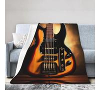 WHJWZY Coperta morbida, leggera, resistente e morbida, per letti, divani, campeggio e viaggi con chitarra strumentale stampata