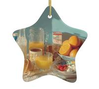 WHJWZY Decorazione natalizia in ceramica a forma di stella, da appendere all'albero, ideale per le case, ideale per le feste, per le vacanze e la freschezza del mattino