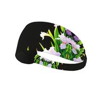 WHJWZY Fascia elastica per esercizi, morbida e traspirante, per corsa, ciclismo, yoga e altro ancora, fiori di iride con stampa a fioritura completa