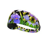 WHJWZY Fascia elastica per esercizi, morbida e traspirante, per corsa, ciclismo, yoga e altro ancora, stampa di fiori di iride al sole