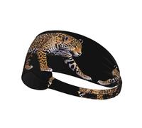 WHJWZY Fascia elastica per esercizi, morbida e traspirante, per corsa, ciclismo, yoga e molto altro, motivo leopardato pronto a rimbalzare