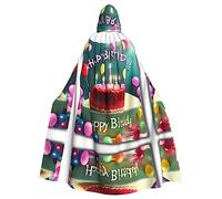 WHJWZY Happy Birthday Bella Stampato Aldult Halloween Mantello con cappuccio per uomini e donne utilizzato per feste di ballo