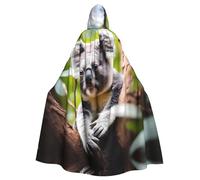 WHJWZY Happy Cute koala stampato aldult Halloween mantello con cappuccio per uomini e donne utilizzato per feste ballo di fine anno
