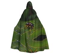 WHJWZY Insetti sulle foglie stampato aldult Halloween mantello con cappuccio per uomini e donne utilizzato per feste ballo di fine anno