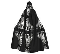 WHJWZY King of the Forest Pattern aldult Halloween mantello con cappuccio per uomini e donne utilizzato per feste ballo