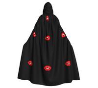 WHJWZY Kiss the lips Mantello con cappuccio stampato aldult Halloween per uomini e donne utilizzato per feste ballo di fine anno