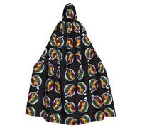 WHJWZY Leone allo specchio Immagine Aldult Halloween Mantello con cappuccio per uomini e donne utilizzato per feste ballo