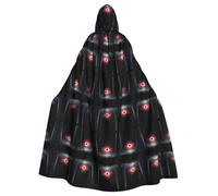 WHJWZY L'occhio del terrore nella foresta modello aldult Halloween mantello con cappuccio per uomini e donne utilizzato per feste ballo di fine anno