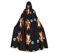 WHJWZY Piccolo scoiattolo che gioca con le bolle Immagine aldult Halloween Mantello con cappuccio per uomini e donne utilizzato per feste ballo