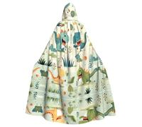 WHJWZY Simpatico piccolo dinosauro stampato aldult Halloween mantello con cappuccio per uomini e donne utilizzato per feste ballo di fine anno
