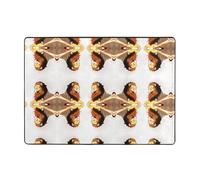 WHJWZY Tappeto 203,2 x 147,3 cm - Tappeto in flanella per soggiorno, ufficio e altro, immagine di leone che alza la testa
