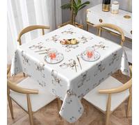 WHJWZY Tovaglia decorativa quadrata, 137,2 x 137,2 cm, tessuto impermeabile di qualità per la protezione e la decorazione del tavolo da pranzo, motivo con pecore stupide