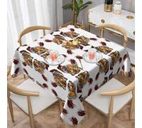 WHJWZY Tovaglia decorativa quadrata, 137,2 x 137,2 cm, tessuto impermeabile di qualità per tavolo da pranzo, protezione e decorazione, bella stampa con testa di tigre
