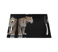 WHJWZY Tovaglietta all'americana in tessuto, 45,7 x 30,5 cm, resistente al calore, antiscivolo, lavabile, con stampa a strisce Jaguar