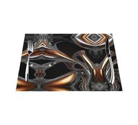 WHJWZY Tovaglietta in tessuto 1 45,7 x 30,5 cm, resistente al calore, antiscivolo, lavabile, con immagine in metallo liquido