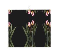 WHJWZY Tulipano fiori modello cucina controsoffitto assorbente pad asciugatura tappetino per cucina in spugna assorbente acqua 45,7 x 40,6 cm