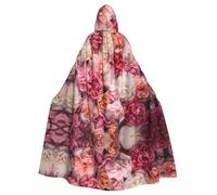 WHJWZY Vari fiori modello aldult Halloween mantello con cappuccio per uomini e donne utilizzato per feste ballo di fine anno
