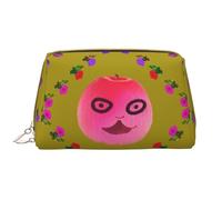 WHJYCC Funny Face Peach Cosmetic Bag, grande borsa cosmetica in pelle impermeabile, borsa da toilette portatile da donna con cerniera, essenziale da viaggio, bianco, taglia unica, bianco, Taglia unica