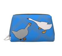 WHJYCC grey goose - Borsa cosmetica grande, in pelle impermeabile, borsa da toilette portatile da donna con cerniera, essenziale da viaggio, bianca, taglia unica, bianco, Taglia unica