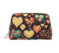 WHJYCC Heart Crush Flower - Borsa cosmetica grande in pelle impermeabile, borsa da toilette portatile per donne con cerniera, essenziale da viaggio, bianca, taglia unica, bianco, Taglia unica