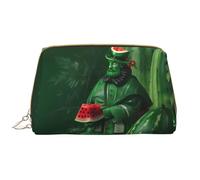 WHJYCC Patrick's Watermelon Festival, grande borsa cosmetica in pelle impermeabile, borsa da toilette portatile da donna con cerniera, essenziale da viaggio, bianca, taglia unica, bianco, Taglia unica