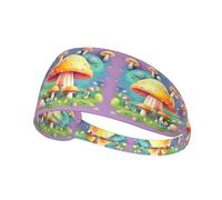 WHJYYXDE Fascia elastica per esercizi, morbida, traspirante e ad asciugatura rapida, per uomini e donne, motivo fantasia con funghi