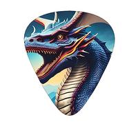 WHJYYXDE Plettri per chitarra, 12 pezzi, comodi al tatto, bordi lisci, materiale ABS resistente all'usura, stampa drago ruggente