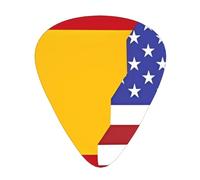 WHJYYXDE Plettri per chitarra, 12 pezzi, comodi al tatto, bordi lisci, materiale ABS resistente all'usura, stampa con bandiera della Spagna americana