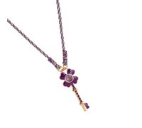 WHKM Collana giocosa multicolore con ciondolo a forma di cuore con foglia e dopamina per abiti casual o formali, elegante stratificazione di trifogli colorati, Misura unica, come descritto, come