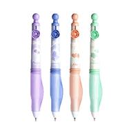 WHL Alexanders 4 penne gel a punta fine da 0,5 mm, a forma di fiore, tridimensionali, ad asciugatura rapida, per esami, compiti, scrittura, ufficio, penne firme (inchiostro nero)