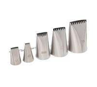 WHL Alexanders Set di 5 beccucci per tubazioni in acciaio inox, a mezza fila intrecciata, per cupcake, biscotti, decorazione