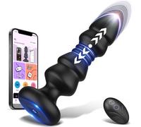 WHL Giocattoli sessuali anali con spinte - Giocattoli anali con APP, telecomando, vibratore per punto G, palline anali con 12 massaggiatori prostatici vibranti e a spinta