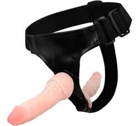 WHL Strapon Cintura con Doppio Pene, Cintura fallica per coppia doppio pene, Lesbo Toy Dildo Strap-on Indossabile con 2 Morbidi Falli Indossabili, Interno ed Esterno