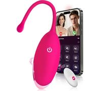 WHL Vibratoreper Donna Professionale Mini Vibratore Con App, Ovetto Vibrante Donna Telecomando Wireless Vibratoriper Clotoride Sex Toys Vibratori Piccolo Coppia（PINK）