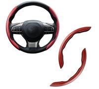 WHLFC Coprivolante per Auto Tipo in Fibra di Carbonio, Traspirante e Antiscivolo Copri Volante Accessori Interno,Red