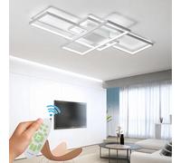 WHLL Plafoniera LED Soffitto Dimmerabile con Telecomando Plafoniera Camera da Letto Rettangolare Lampada Lunga Lampadario (Bianco, 80cm)