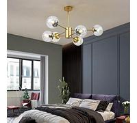 WHLMYH Lampadari, Lampadari Eleganti Semplici, Classico Illuminazione a Sospensione Elegante per Soggiorno Sala da Pranzo Camera da Letto Ufficio,D'Oro,6 T.